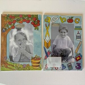 Vintage Fetco Acrylic Picture Frames Kids 4x6 Photo School Magnet Mom 3.5x5 5x7